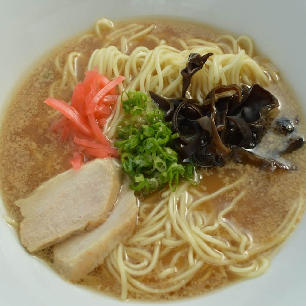 商品名:博多、低加水の極細麺・ストレート麺のとんこつ醤油ラーメン