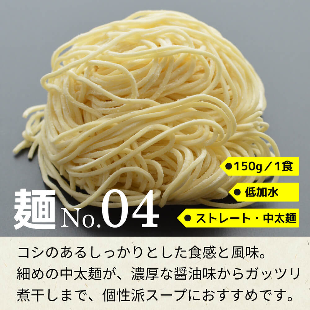商品名：京都、低加水の中太麺・ストレート麺の生麺